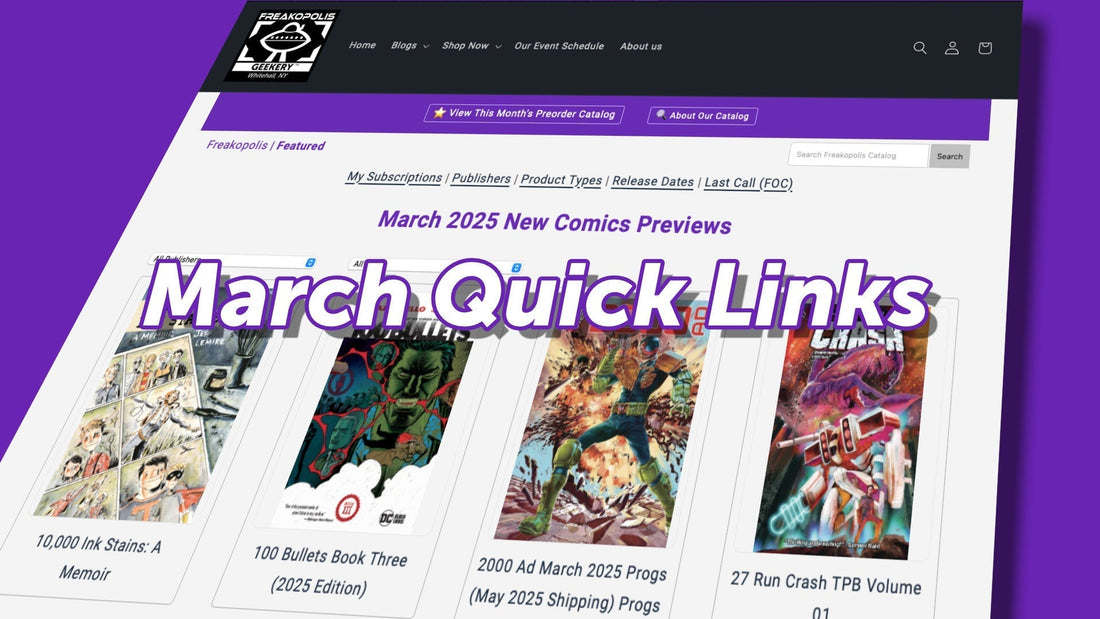 March Comics Catalog Quick Links