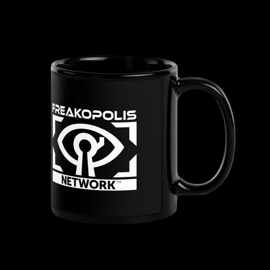 Network Logo Black Glossy Mug