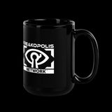 Network Logo Black Glossy Mug